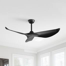 Sofucor - Modern Ceiling Fans No Light with Remote Quiet Reversible DC Motor 6 Wind Speed Timer Indoor/Outdoor Ceiling Fans - 38inch - Black