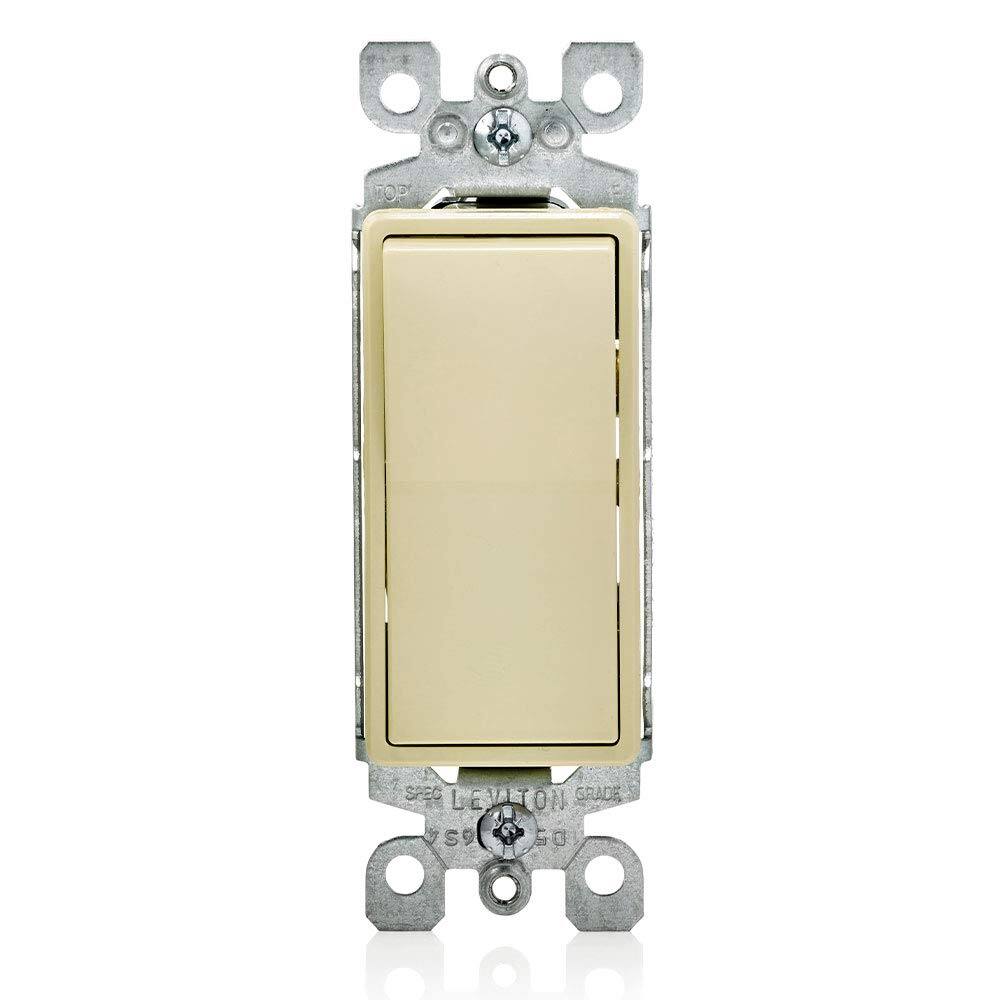 Leviton - 15 Amp 120/277V Decora Rocker 3-Way AC Quiet Switch Residential Grade Grounding Single Pack - Ivory price history on PriceWatchPro