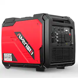AMERISUN - 5000W Gas Inverter Generator,CO Sensor,RV Ready 30A Outlet,Parallel Capable for Home Backup & Camping Power - Red