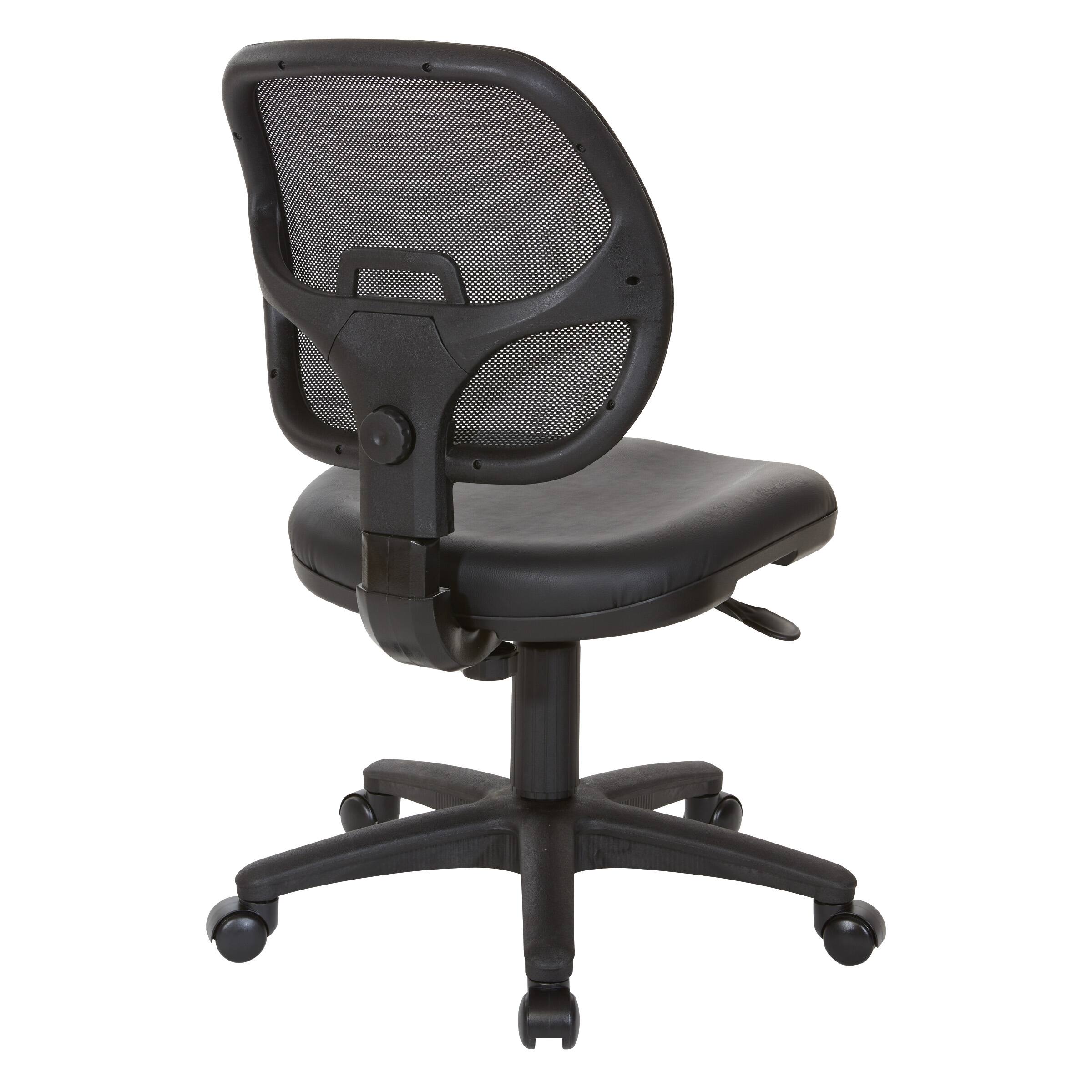 Alt View 11. OSP Home Furnishings - Mesh Screen Back Task Chair with Vinyl Seat - Black.