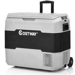 Costway - 42 QT Portable Car Refrigerator Dual-Zone Car Cooler - Gray