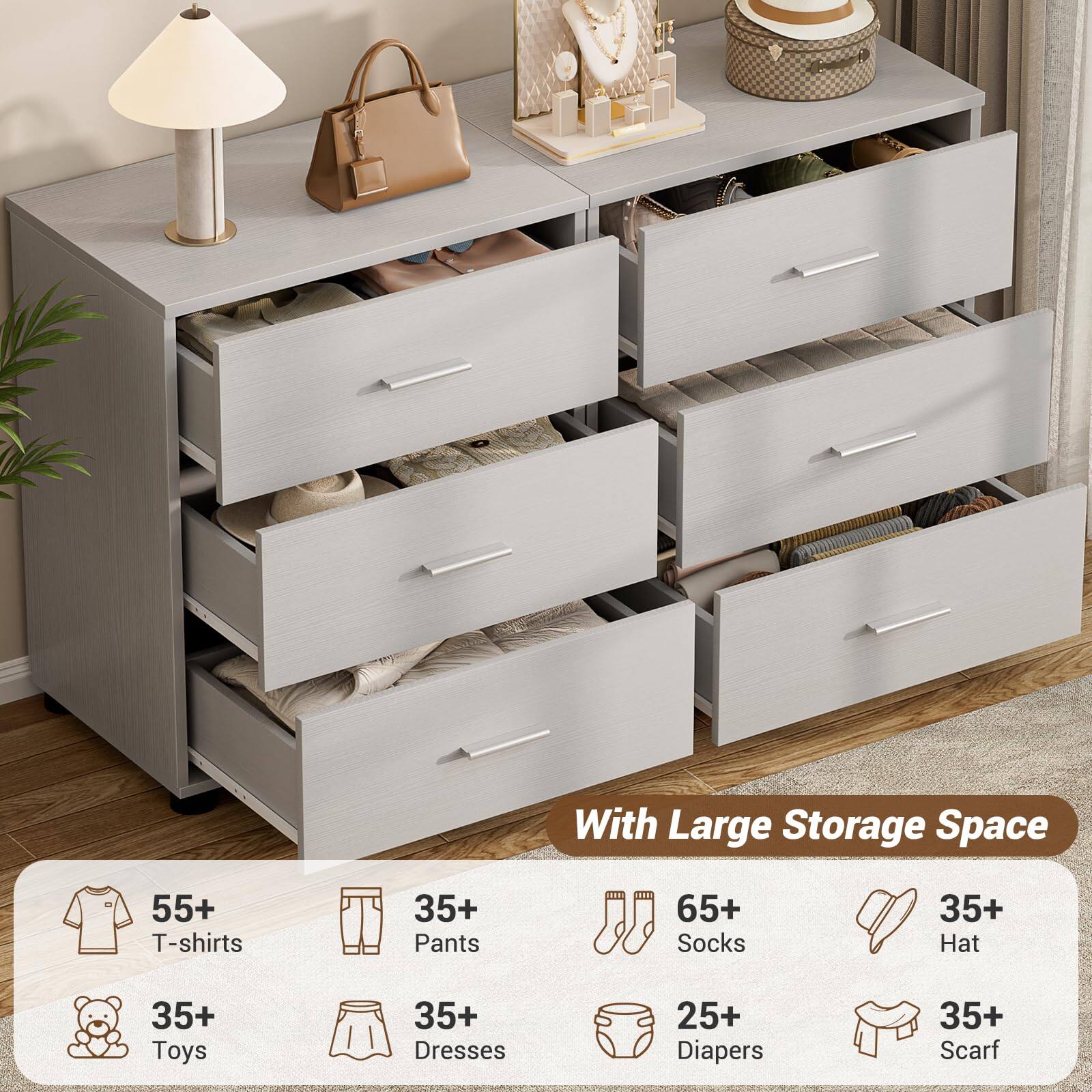 With Large Storage Space

- 55+ T-shirts
- 35+ Pants
- 65+ Socks
- 35+ Hat
- 35+ Toys
- 35+ Dresses
- 25+ Diapers
- 35+ Scarf