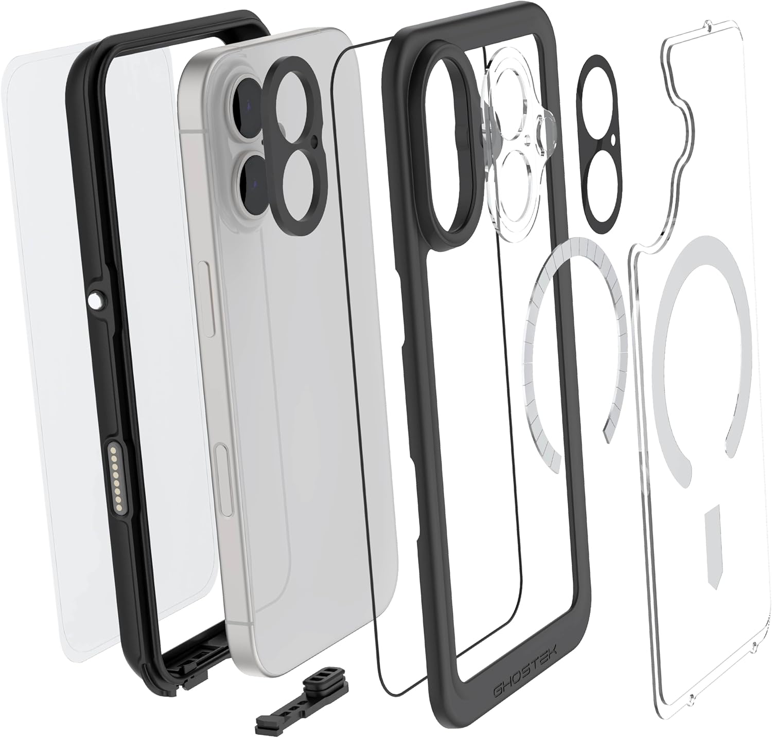 Alt View 3. Ghostek - Ghostek iPhone 17 Nautical Slim Case, MagSafe Compatible, Non Slip Grip Protection - Clear - Clear.