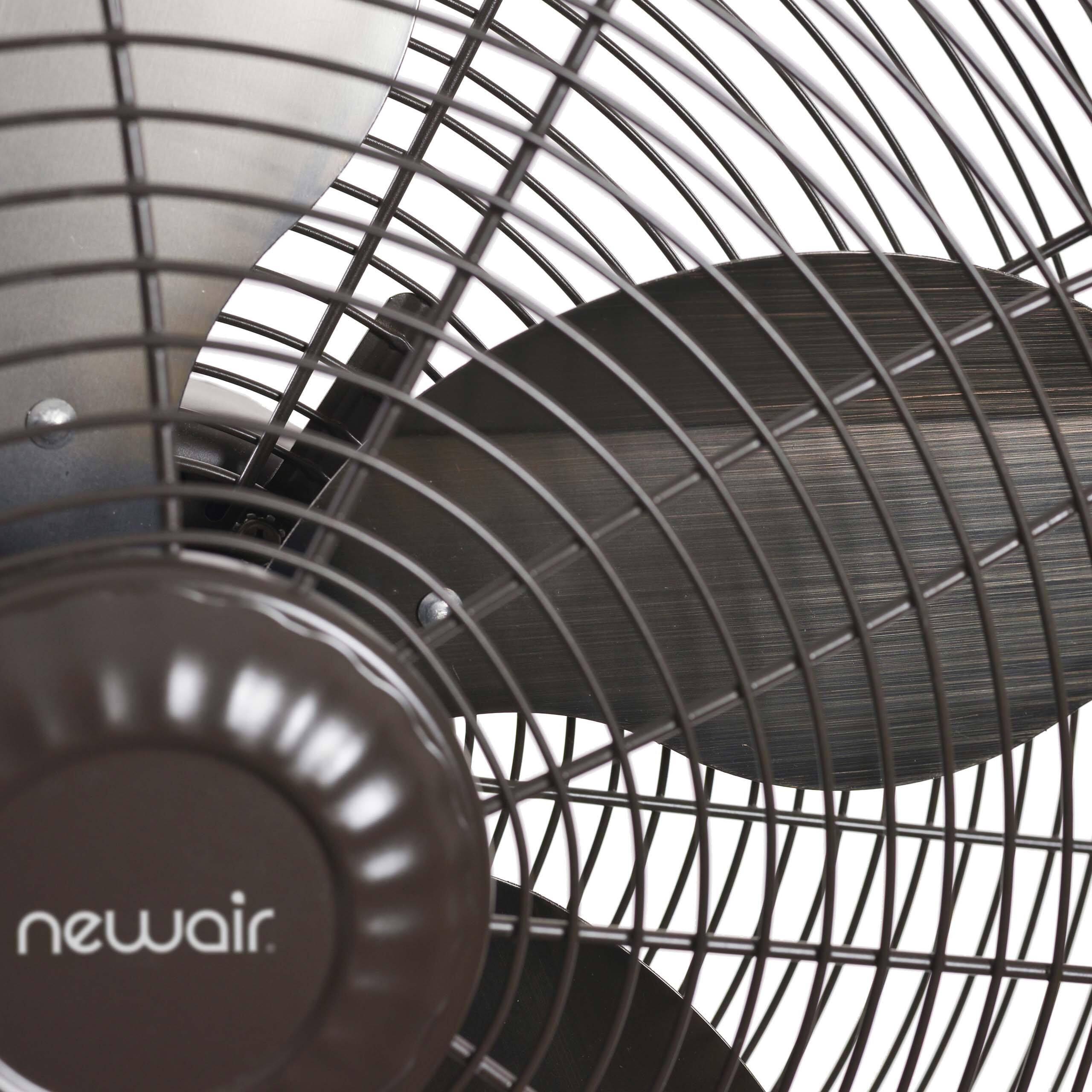 Alt View 6. NewAir - Outdoor Misting Fan and Pedestal Fan Combination, 600 sq. ft. With 3 Fan Speeds and Sturdy All Metal Design - Dark Brown.