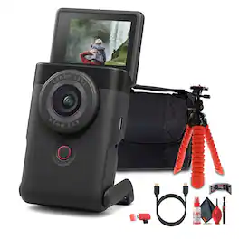 Canon - PowerShot V10 Content Creator Compact Vlogging Camera (Black) + More