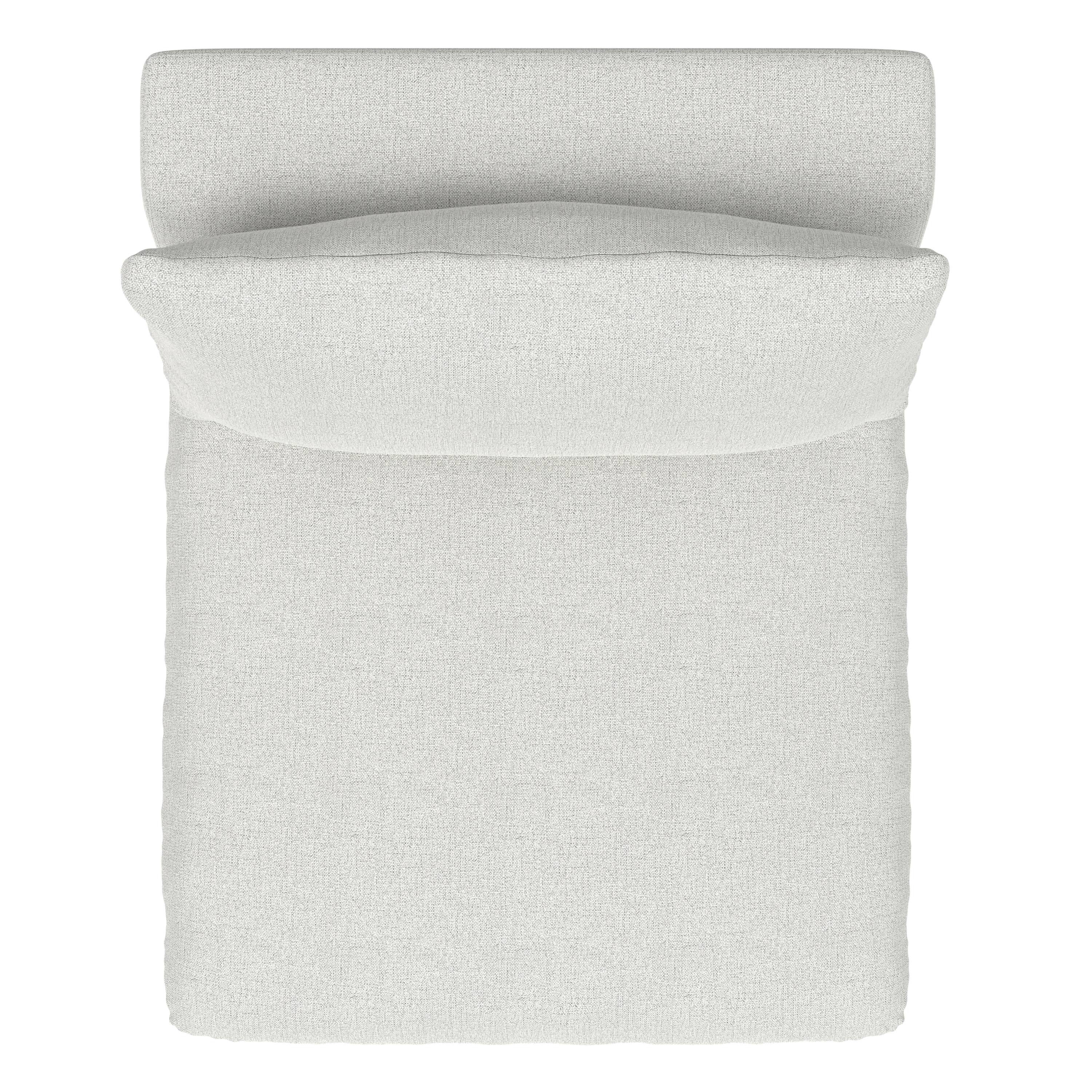 Alt View 1. Simpli Home - Jasmine Center Armless Sofa Module in Performance Fabric - Cloud Grey.