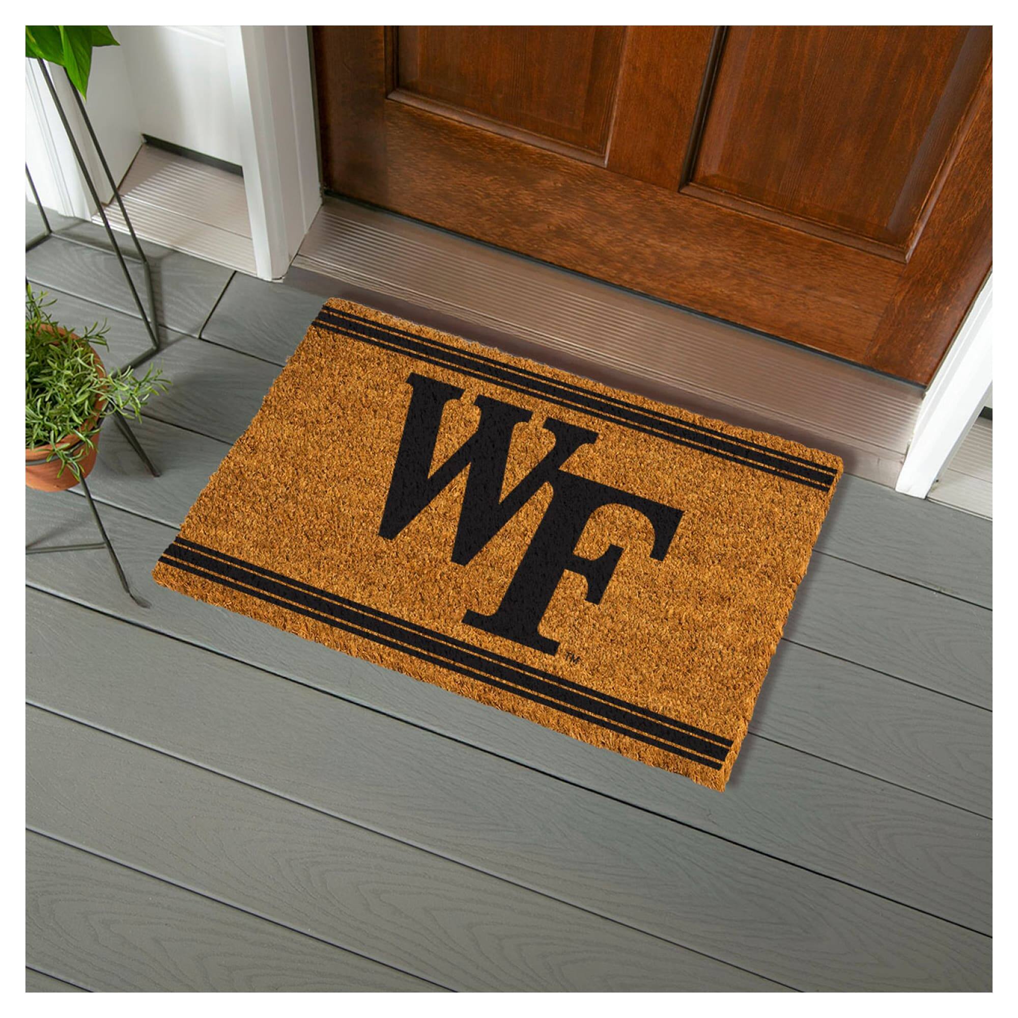 Alt View 1. Evergreen Enterprises - Wake Forest Demon Deacons 28" x 16" Primary Logo Outdoor Coir Entryway Mat - Multicolor.