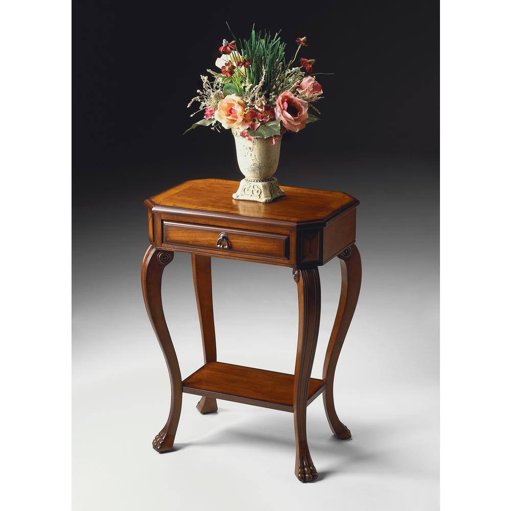 Left. Butler Specialty - Channing One Drawer Console Table - Medium Brown.