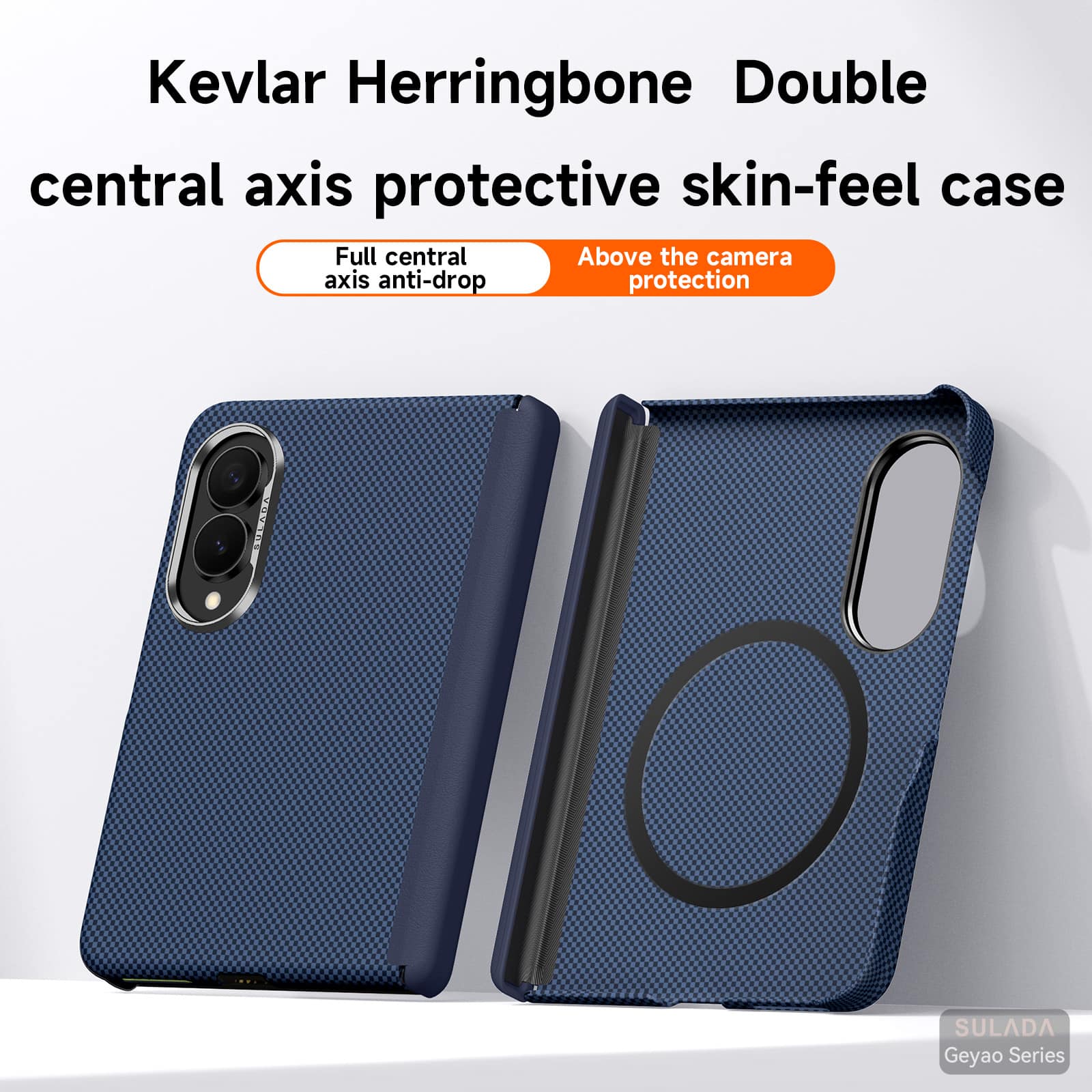 Dteck - for Samsung Galaxy Z Fold8 Magnetic Case,Shockproof Full Coverage Hinge Protection Cover,Rugged Slim Mag Safe Shell - Blue