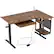 Alt View 15. Bestier - 57" wide L-Shaped Adjustable Standing Desk with Keyboard Tray and Host Shelf - Brown.
