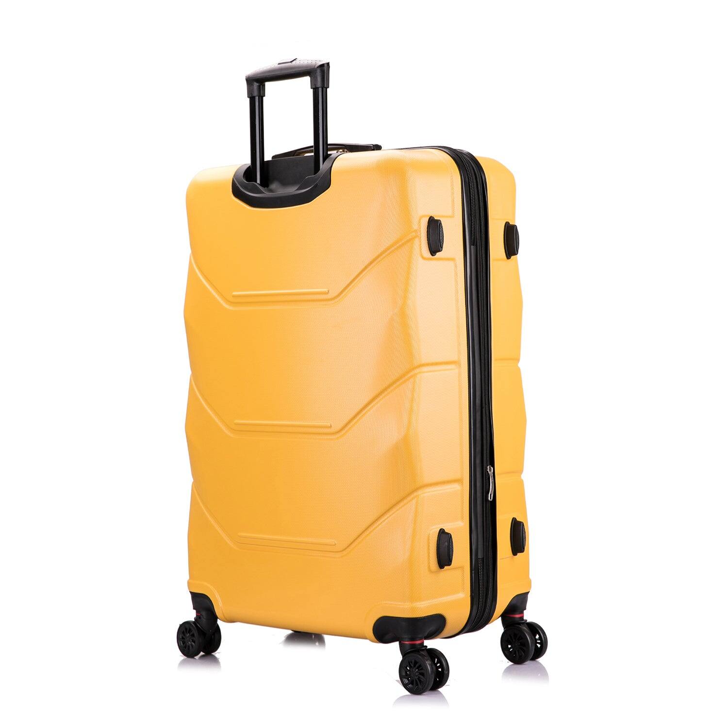 Back. DUKAP - Zonix Lightweight Hardside 3 Piece Luggage Set 20"/26"/30" - MUSTARD.