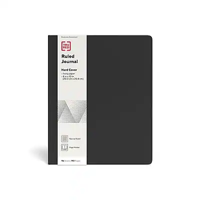 TRU RED Ruled Journal Hard Cover Ivory Paper
8" x 10" (20.3 cm x 25.4 cm)
100 Pages
100# Ivory Paper
#5000000000000