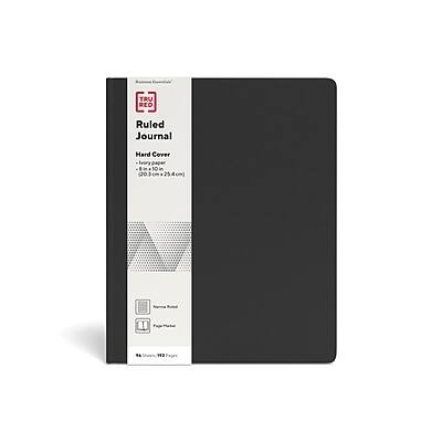 TRU RED - TRU RED™ Large Hard Cover Ruled Journal, 8" x 10", (TR54768) - Black