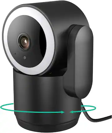 Front. FINEAK - 2K Indoor Cameras for Home Security 360-Degree Pan-Tilt - Black.