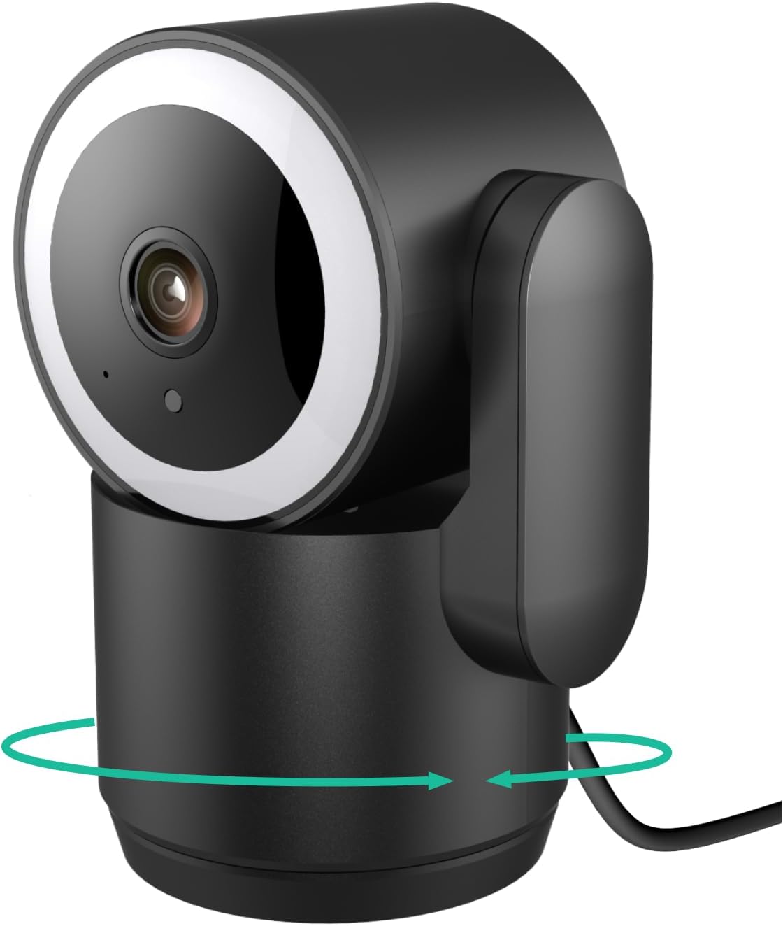 Front. FINEAK - 2K Indoor Cameras for Home Security 360-Degree Pan-Tilt - Black.
