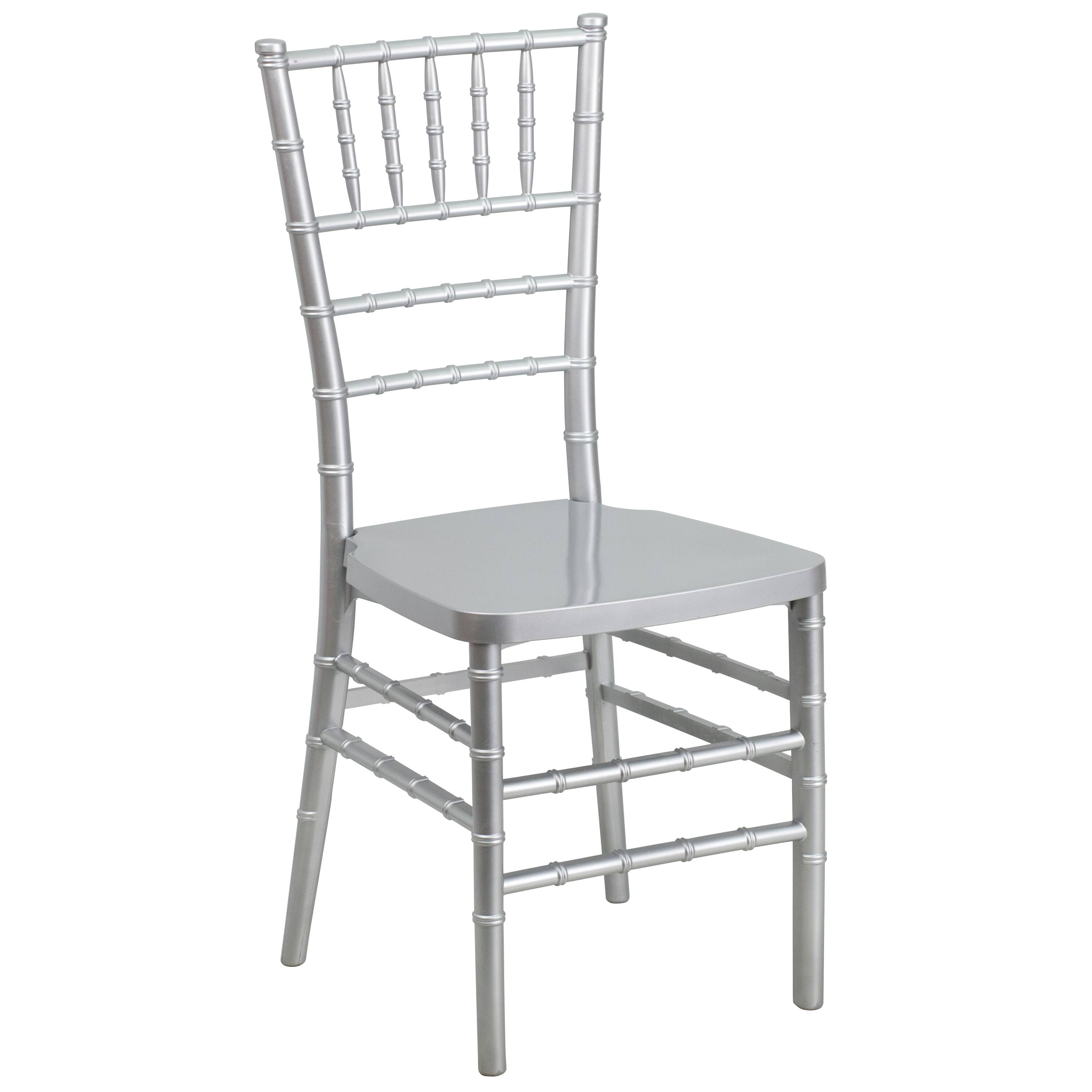 Alt View 7. Emma + Oliver - 2 Pack PREMIUM Resin Stacking Chiavari Chair - Silver.