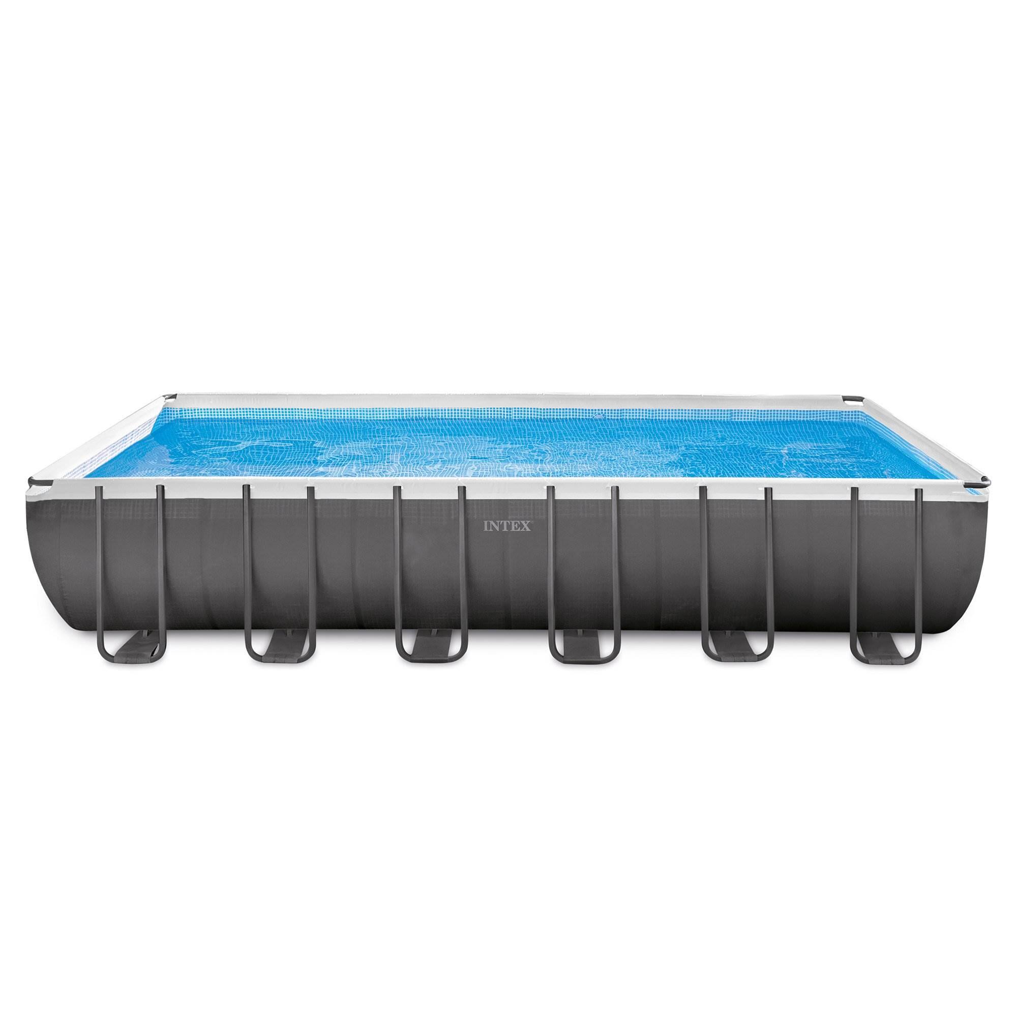 Angle. Intex - Rectangular Ultra XTR Frame Swimming Pool w Canopy - Blue.