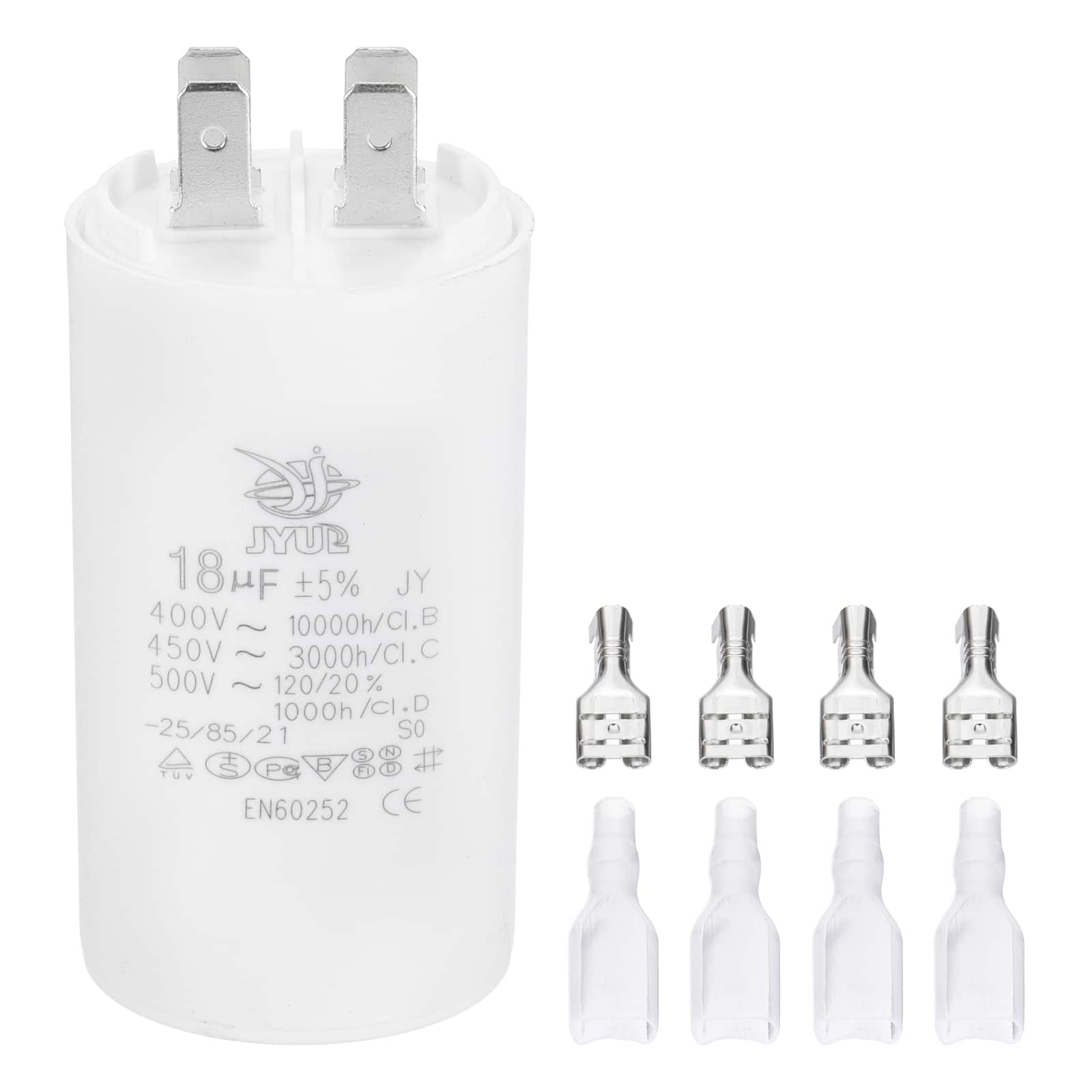 Unique Bargains - 18uF CBB60 Run Capacitor, AC 450V 4 Pin Double Insert with Sheath Spring for Motor Start - White price history on PriceWatchPro