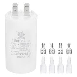Unique Bargains - 18uF CBB60 Run Capacitor, AC 450V 4 Pin Double Insert with Sheath Spring for Motor Start - White