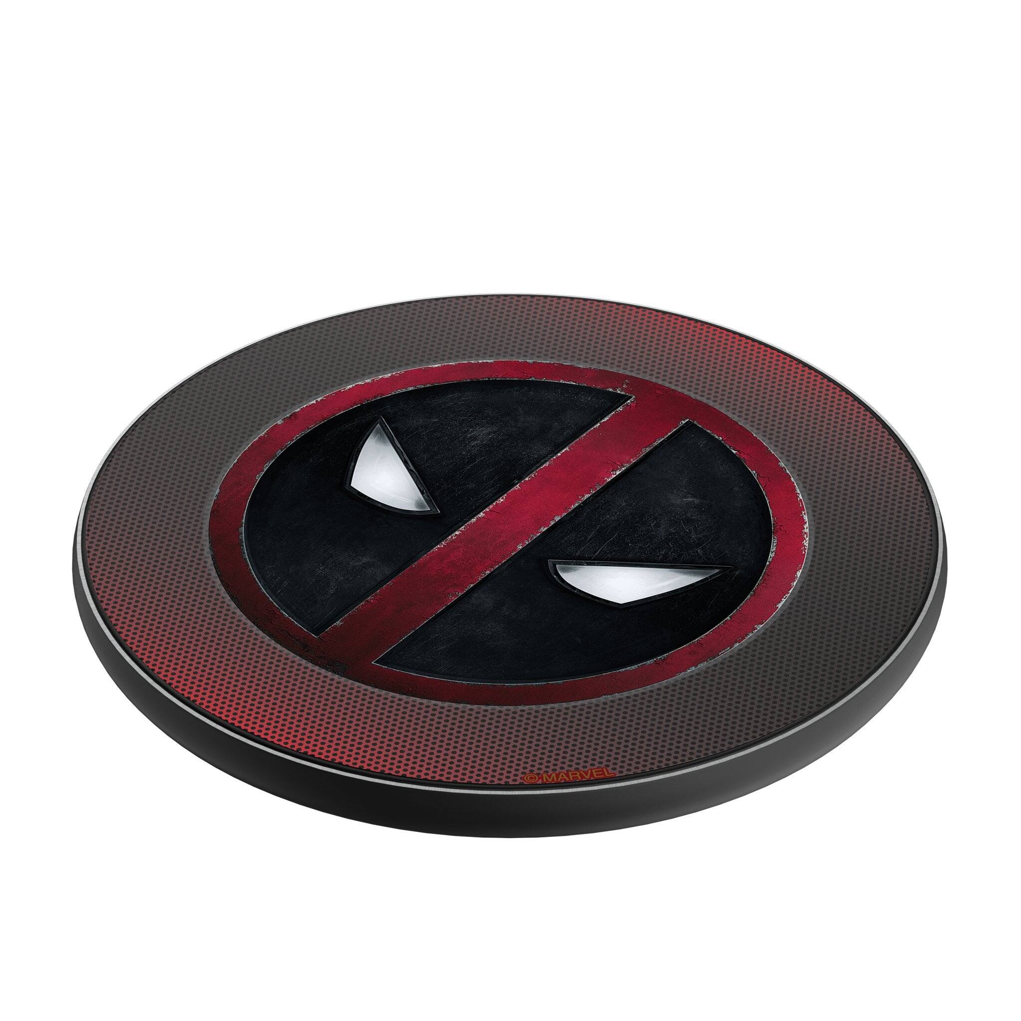 Angle. Keyscaper - Marvel Grid 15-Watt Wireless Charger - Deadpool.
