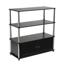 FurniFact - TV stand in sleek design with ample storage and modern look - Black