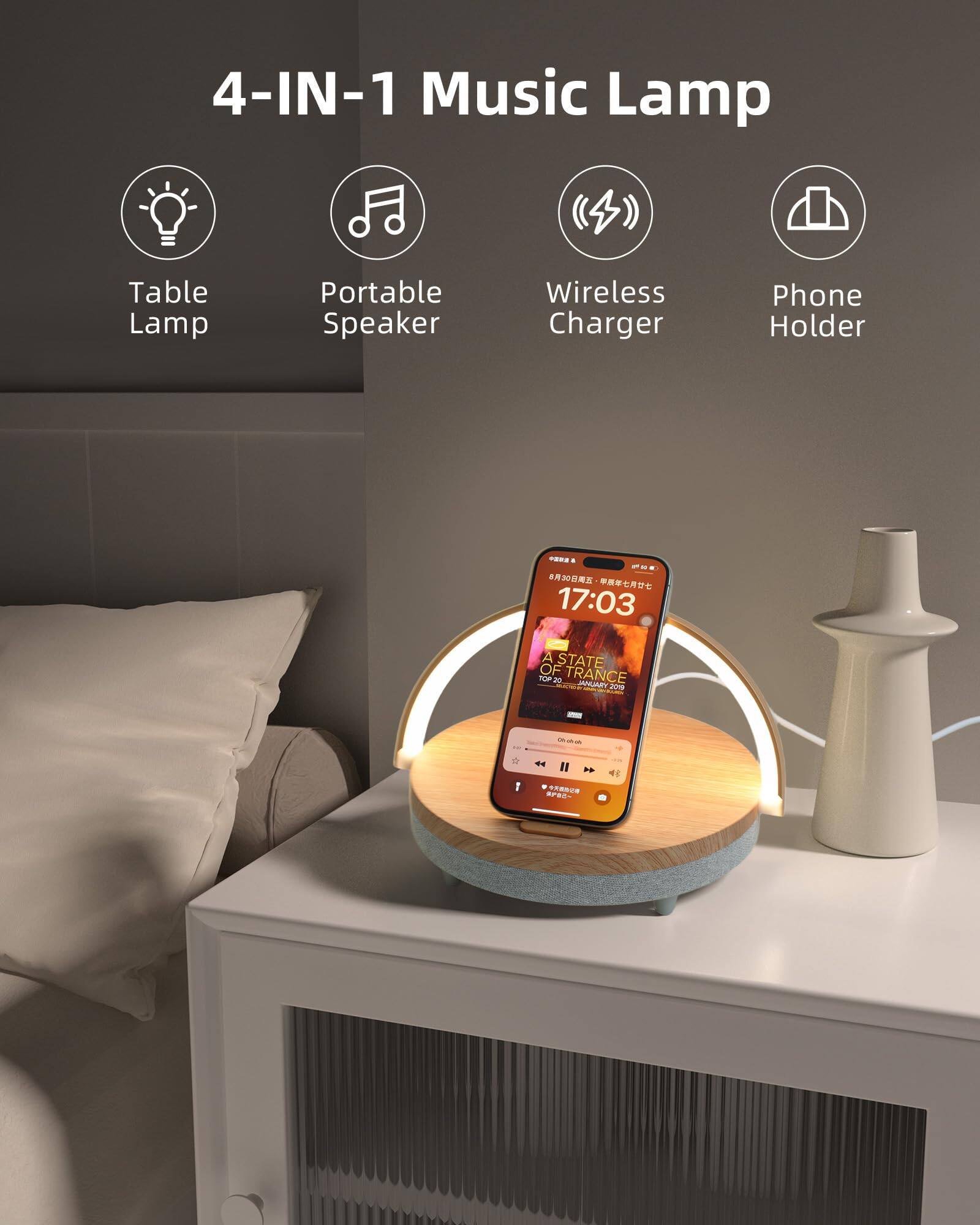 4-IN-1 Music Lamp Table Lamp Portable Speaker Wireless Charger Phone Holder

17:03 A STATE OF TRANCE TOP 20 - JANUARY 2019