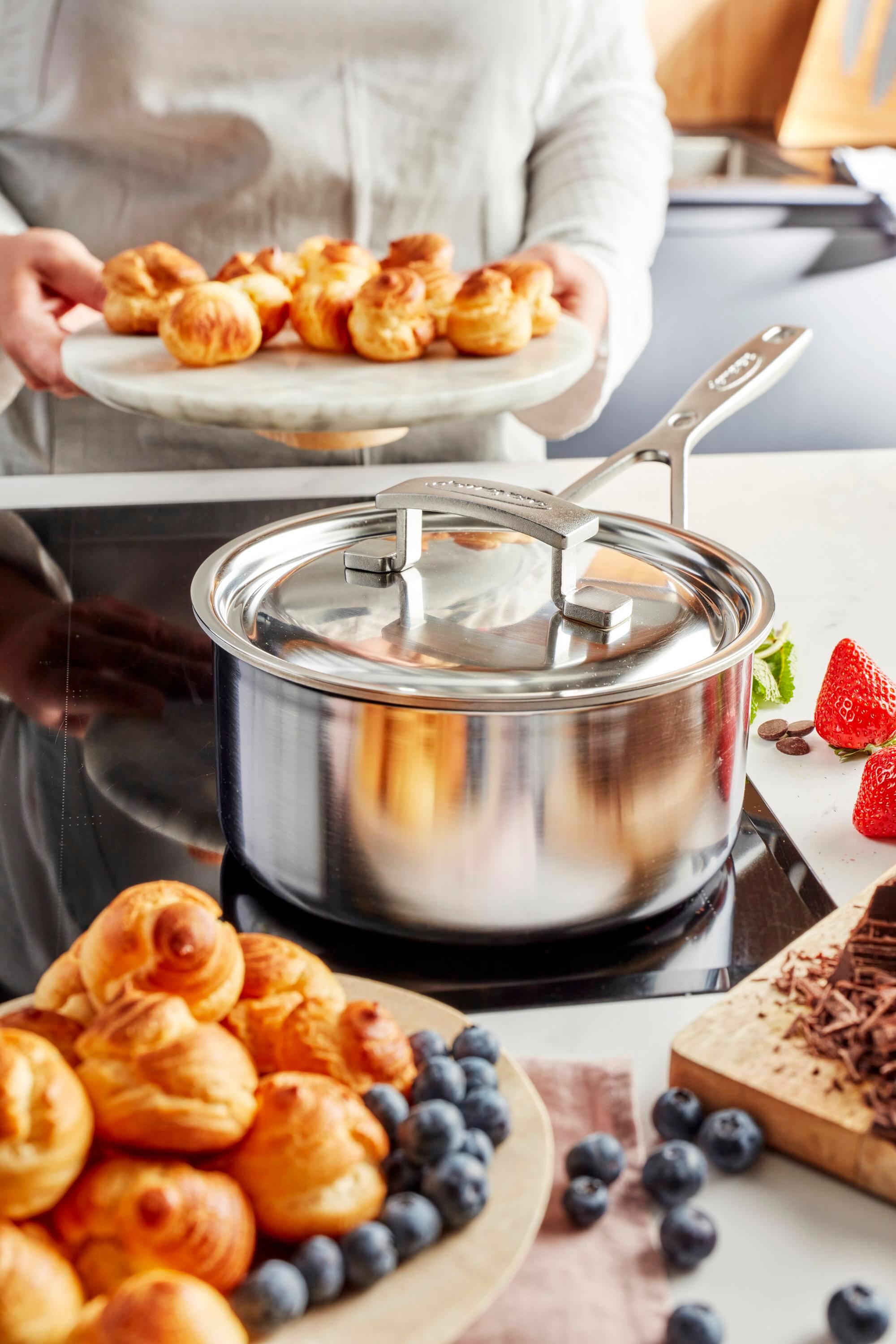 Alt View 4. Demeyere - Demeyere Industry 5-Ply 3-qt Stainless Steel Saucepan - Stainless Steel.