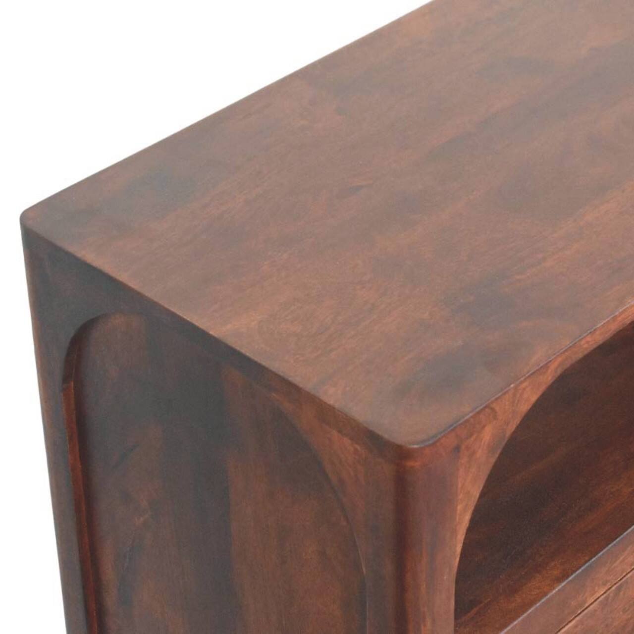 Alt View 1. Artisan Furniture - Artisan Furniture Solid Wood Arched Edge 3 Drawer Chest, Brown - Brown.