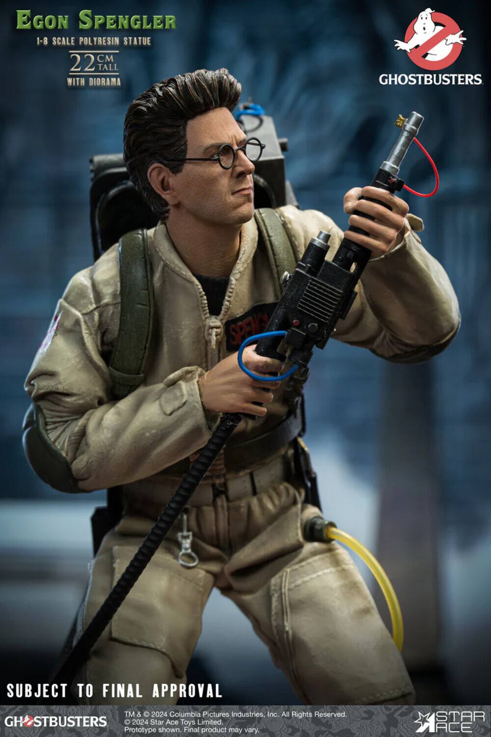 Egon Spengler 1-8 Scale Polyresin Statue 22cm Tall with Diorama

Ghostbusters

Subject to Final Approval

TM & © 2024 Columbia Pictures Industries, Inc. All Rights Reserved. Ghostbusters 2024 Star Ace Toys Limited. Prototype shown. Final product may vary.

Star Ace
