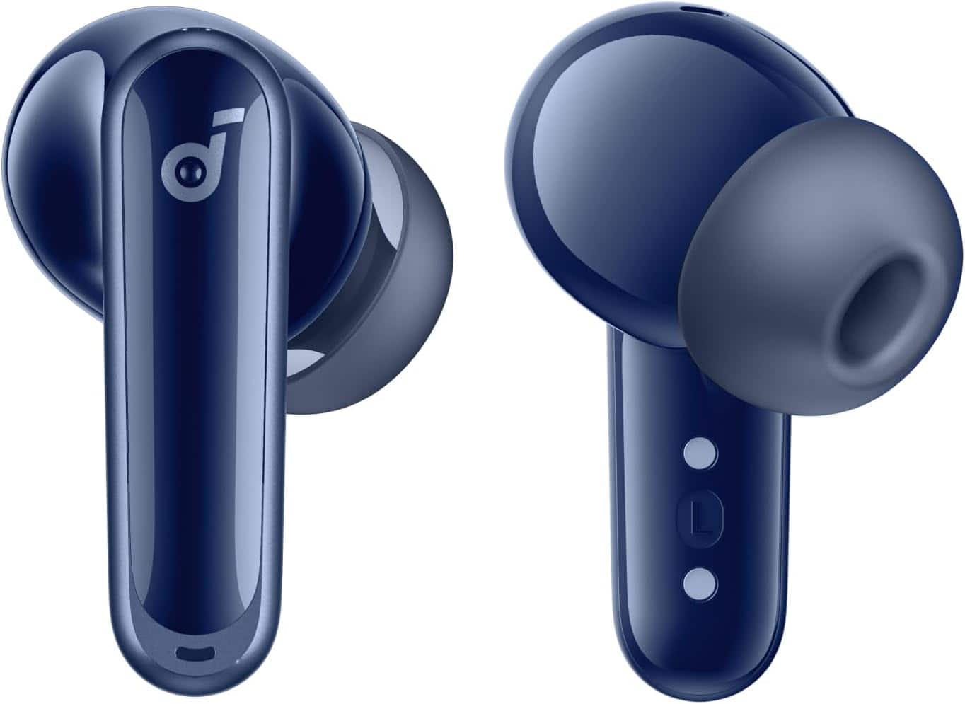 Left. Soundcore - Soundcore - by Anker P40i Noise Canceling True Wireless Earbud Headphones - Navy Blue - Navy Blue.
