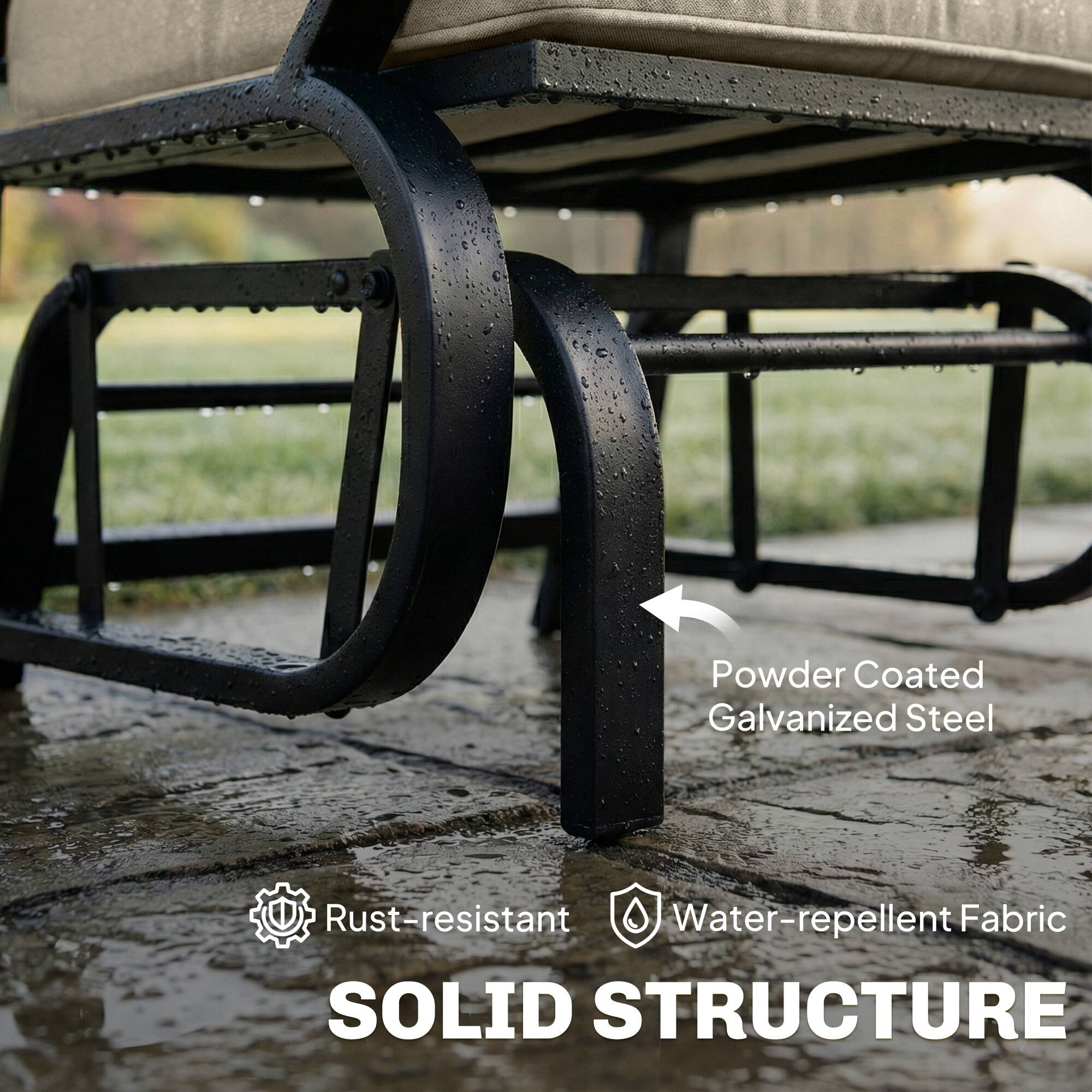 Powder Coated Galvanized Steel  
Rust-resistant  
Water-repellent Fabric  
SOLID STRUCTURE