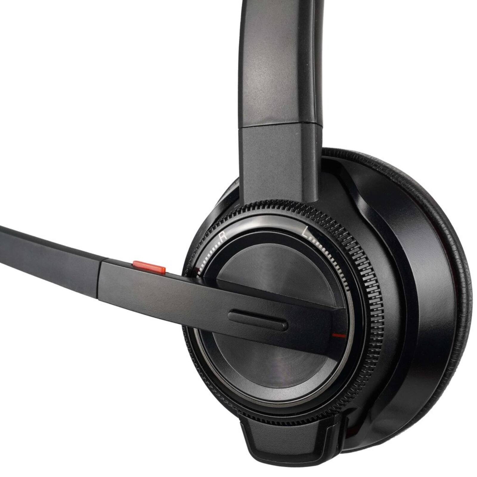 Alt View 7. Plantronics - Savi 8210 Office Monaural DECT 6.0 & Bluetooth Wireless Headset - PC/Desk Phone/Mobile, 590ft, 13Hr Talk Time, 207309-01 - Black.