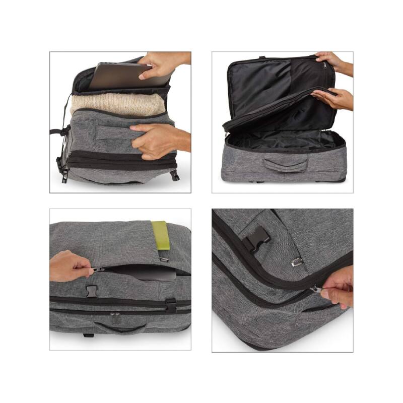 Angle. Beauty Hub Ecommerce - SLEEK ANTI-SCRATCH QUEST BACKPACK - Gray - Gray.