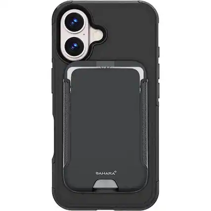 Front. SaharaCase - Raider Series Wallet Case for Apple iPhone 16 - Scorpion Black.