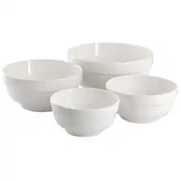 Gibson - Home Great Essentials 4 Piece Fine Ceramic Serving Bowl Set - White