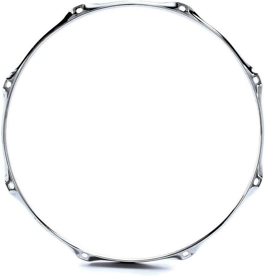 Front. Gibraltar Hardware - 15" 8 Lug Batter Hoop, 2.3mm Heavy Duty Chrome Drum Hoop for Tom Drums, Provides Consistent Shape & Even Tension.