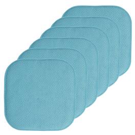 Sweet Home Collection - Honeycomb Memory Foam No Slip Back 16" x 16" Chair Pad Cushion, 6-Pack - Teal
