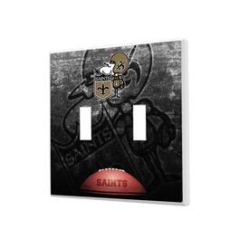 Keyscaper - New Orleans Saints Legendary Design Double Toggle Lightswitch Plate - Multicolor