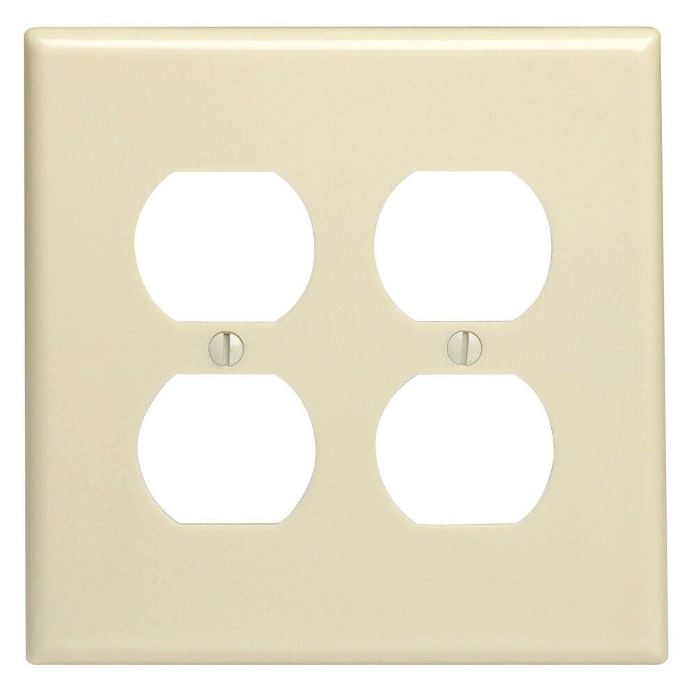 Leviton - 2 gang Thermoset Plastic Duplex Wall Plate 1 pk - Ivory price history on PriceWatchPro