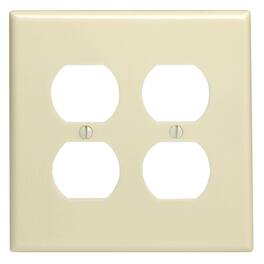 Leviton - 2 gang Thermoset Plastic Duplex Wall Plate 1 pk - Ivory
