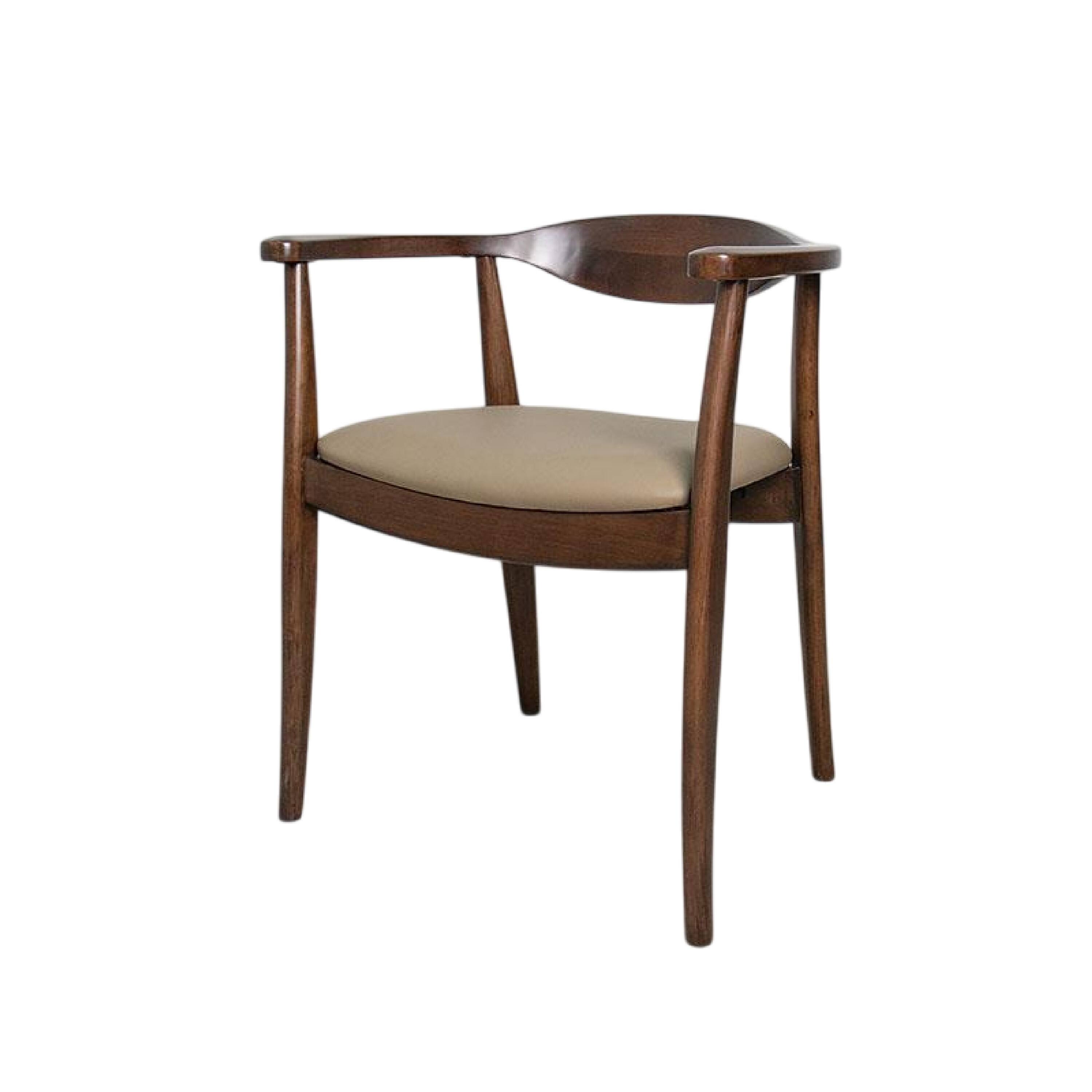 Alt View 1. Manhattan Lane - Niva Dining Side Chair Set of 2, Modern Armchairs, Brown Rubberwood - Walnut Brown, Light Brown.