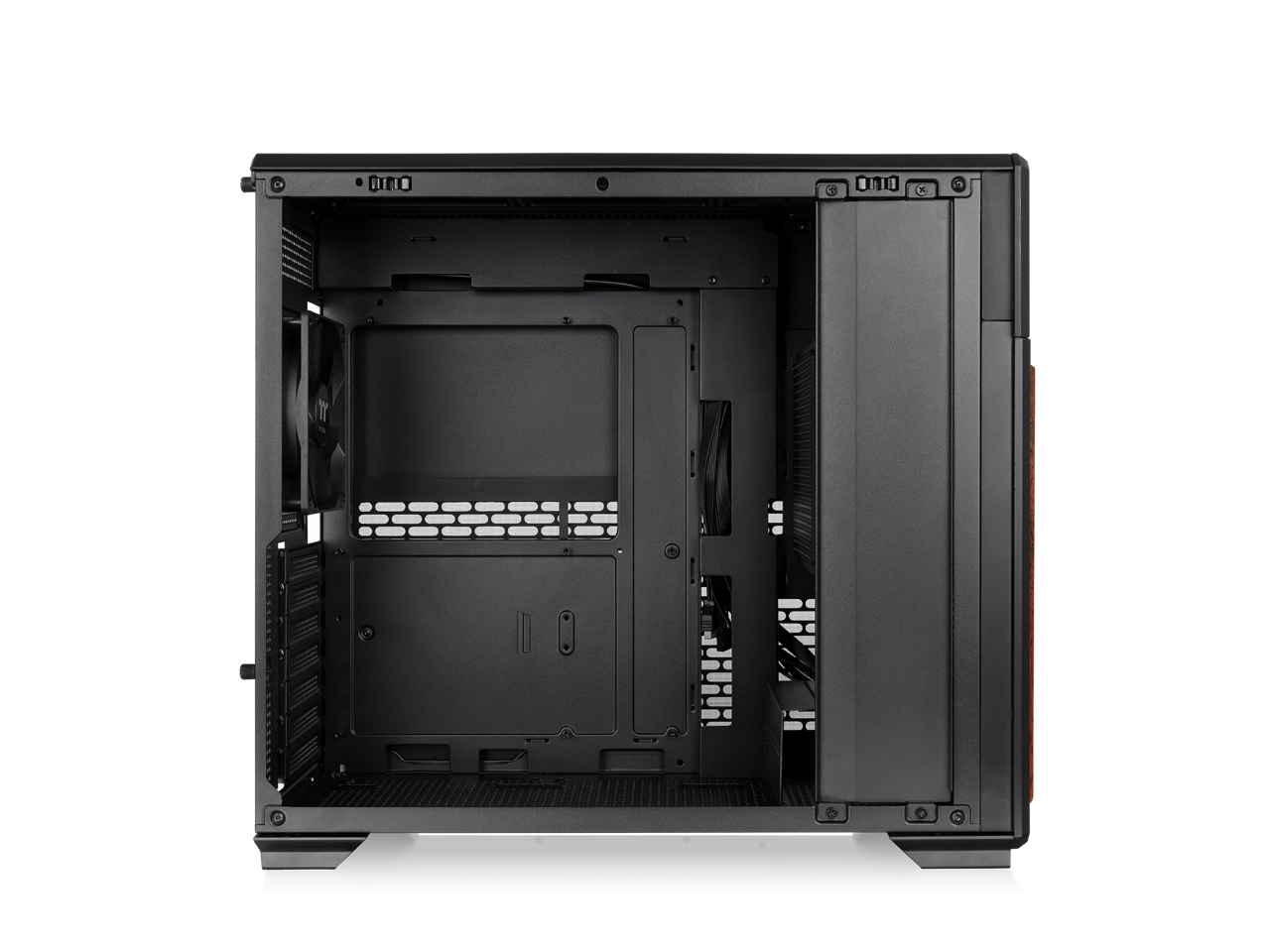 Alt View 1. Thermaltake - Thermaltake TR300 WS; 6.0" LCD; Wood Trim; Mid Tower; 1x120mm Fan; ATX/mATX/mITX; 360mm Rad; 410mm GPU; Black - Black.
