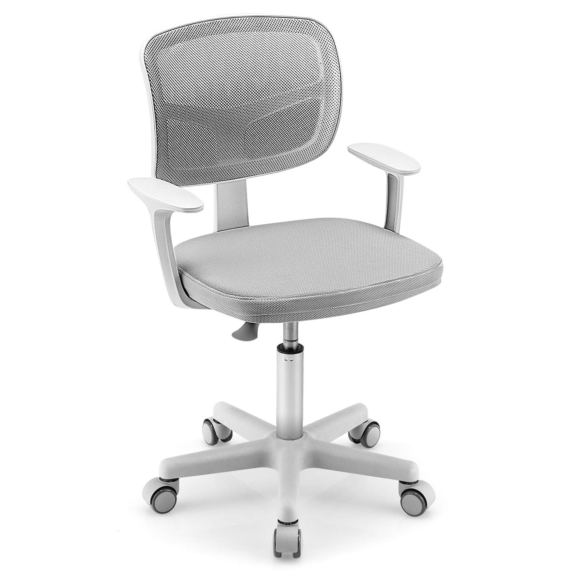 Front. Costway - Costway Kids Desk Chair Study Computer Chair with Adjustable Height, Lumbar Support - Grey.