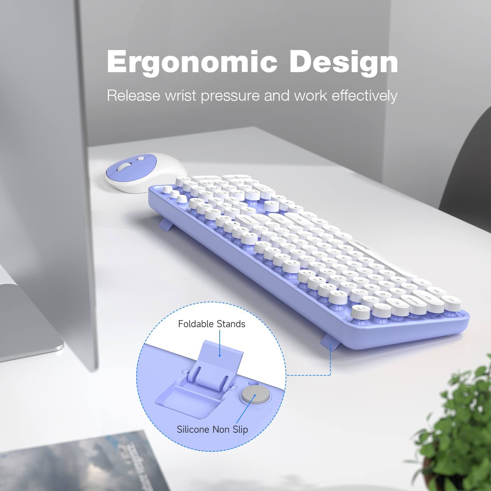Ergonomic Design  
Release wrist pressure and work effectively  

Foldable Stands  
Silicone Non Slip