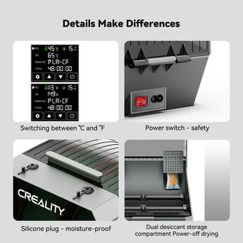 Creality Space Pi Plus Filament Dryer 2 rolls capacity Black Creality Space Pi Plus Filament Dryer 2 rolls capacity Black