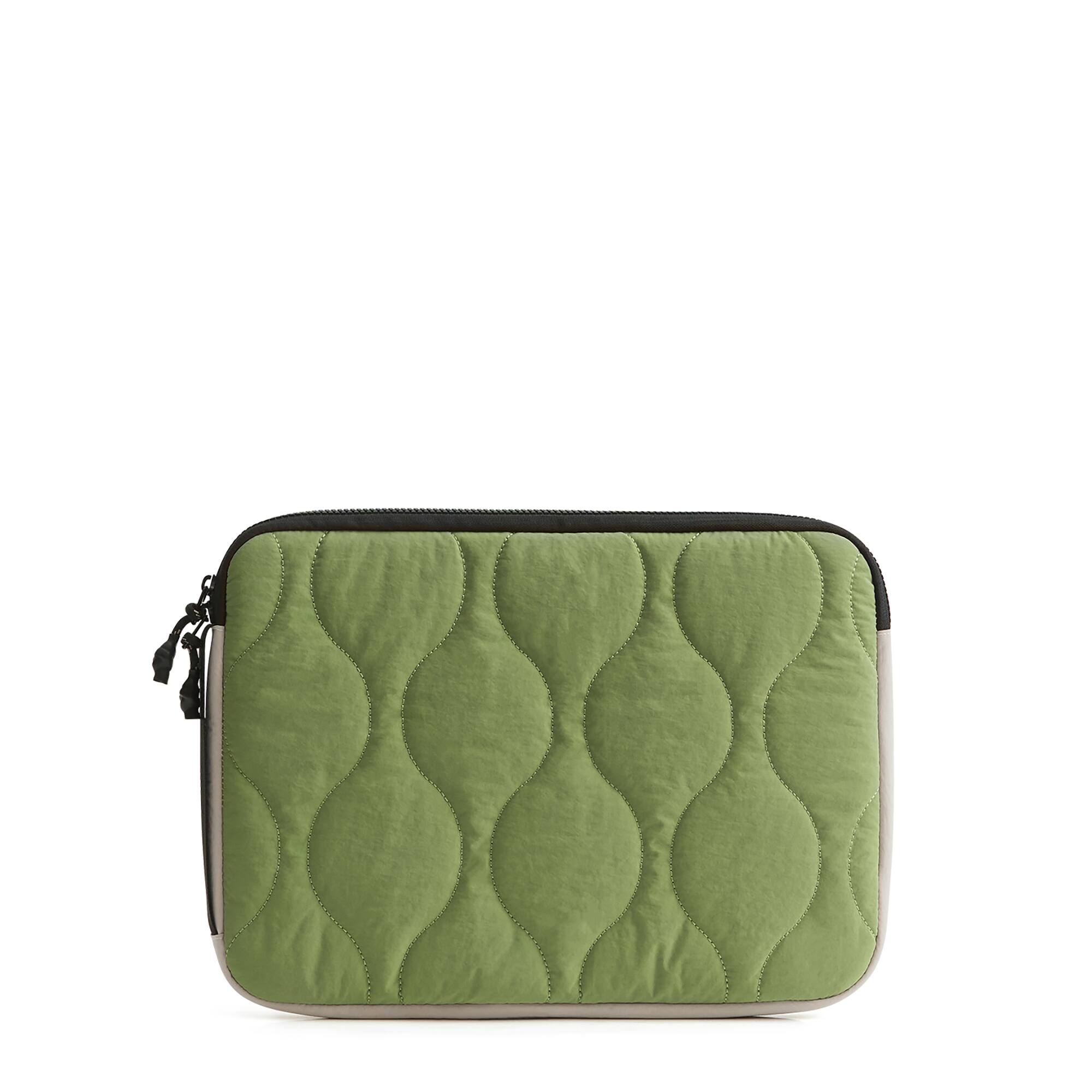 Back. Bagsmart - Paz 14 Inch Laptop Sleeve Case, Shockproof Laptop Cover Compatible for MacBook Air Dell HP Lenovo Asus Acer - Moss.