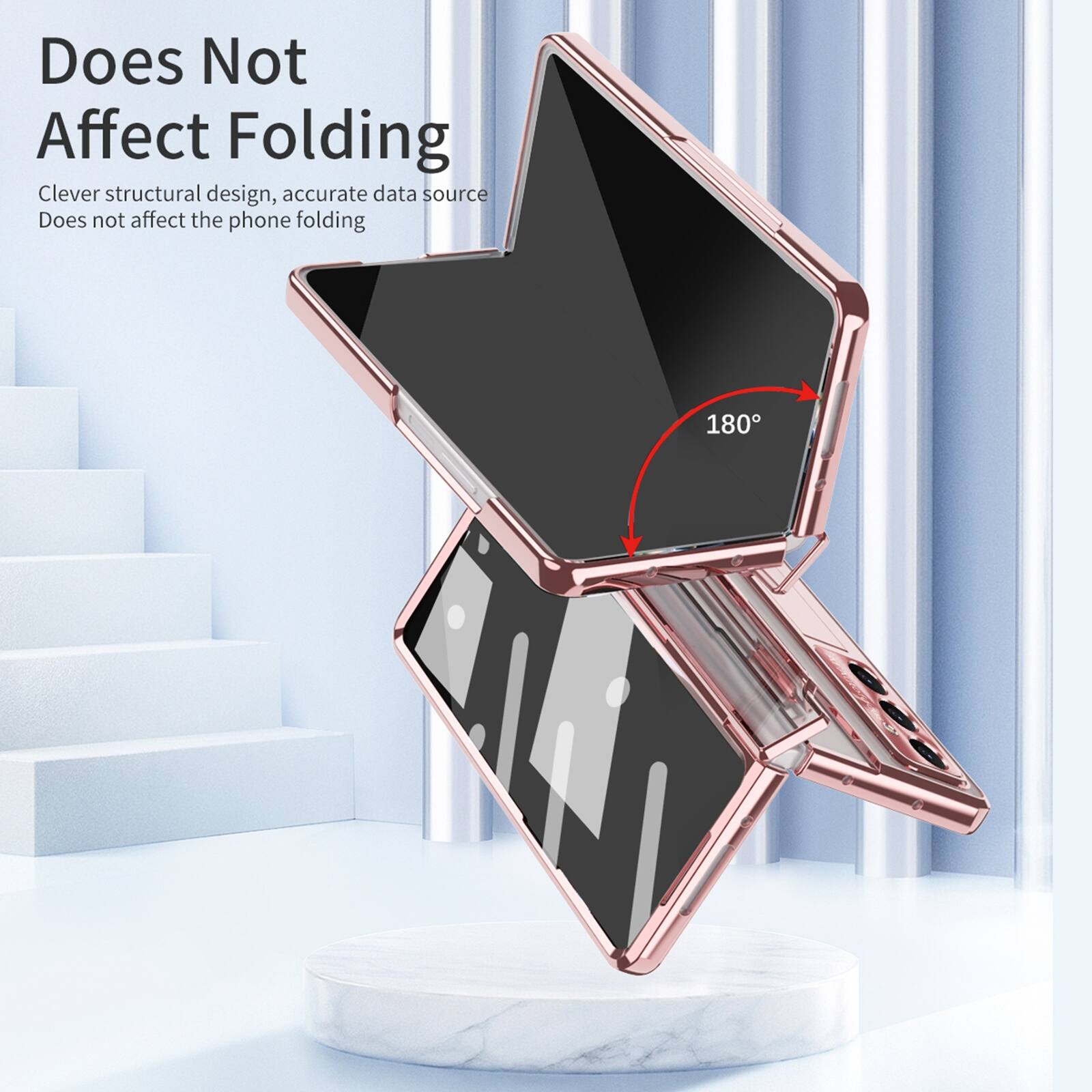 Does Not Affect Folding

Clever structural design, accurate data source. Does not affect the phone folding 180°