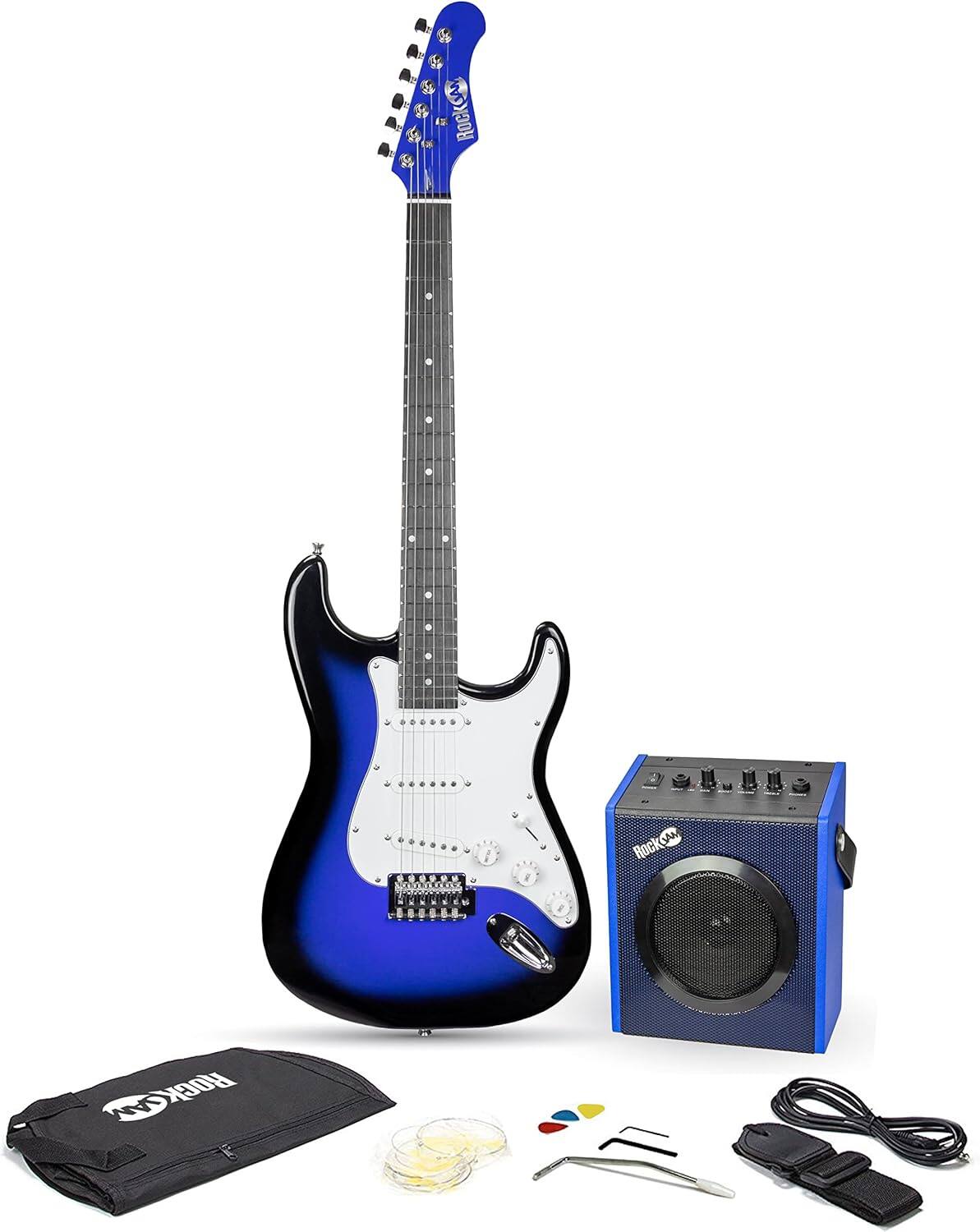 Rockjam - Full Size Electric Guitar Kit - Blueburst - Blue