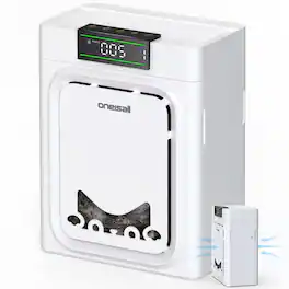 Oneisall - HEPA Air Purifier For Pet Home Washable Double Side Filter 4 Speed Fan Shut Timmer Air Quality Monitor For 2200Ft² Room - White