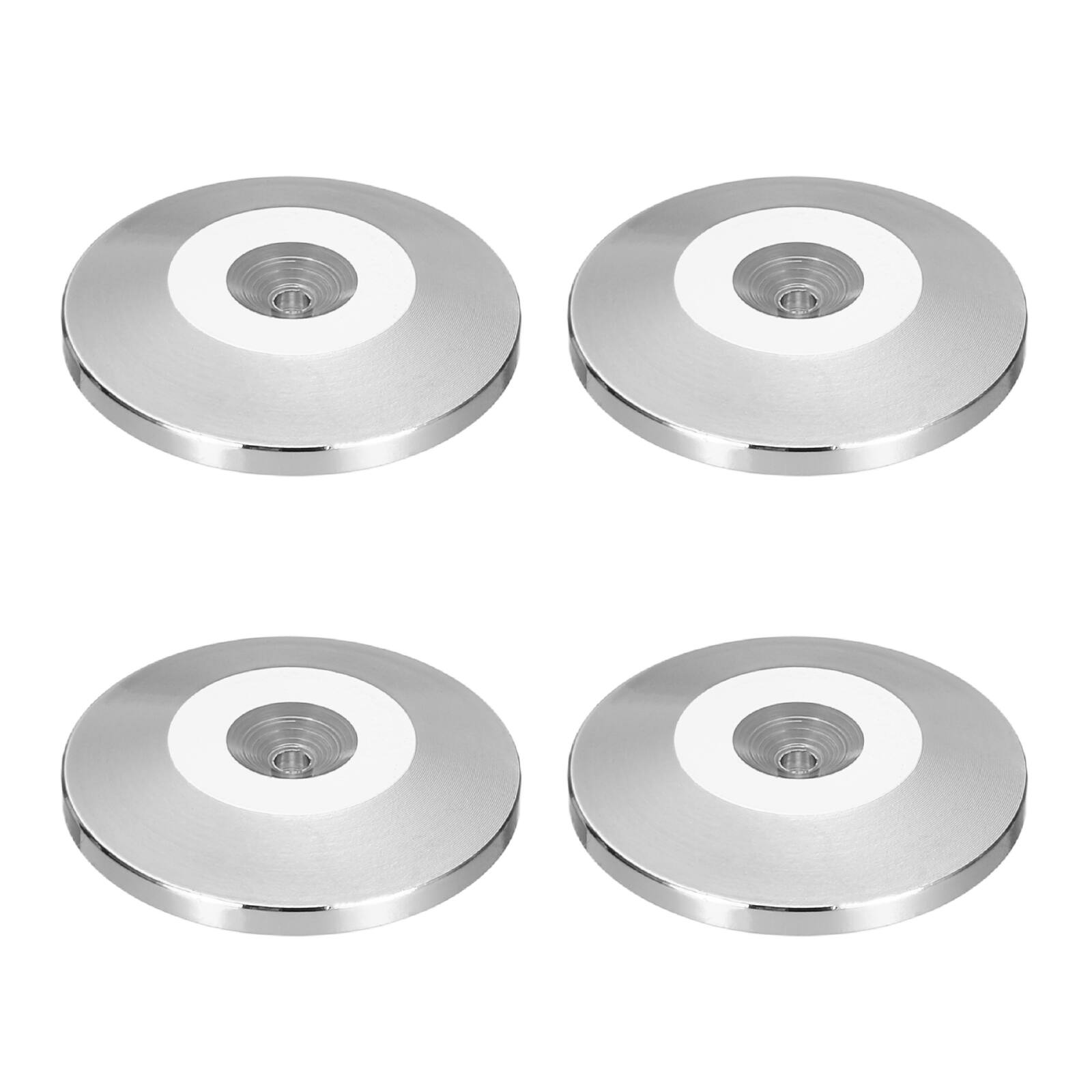 Front. Unique Bargains - 4pcs Speaker Isolation Feet, 25x5mm Copper Shock Absorption Pad Anti Vibration for Amplifier Audio - Silver.